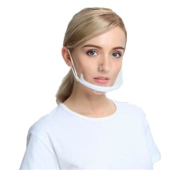 30pcs Visière de Protection Réutilisable en Blanc - Couvre Bouche et Nez Facial - Protection Visage Anti-Salive Anti-Eclaboussure