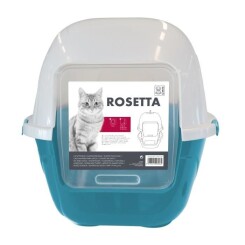MPETS Maison de toilette Rosetta - 62x53x56 cm - Bleu - Pour chat