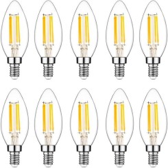 10X E14 Filament Ampoule 4W Filament LED Ampoules Vintage Blanc Froid 6500K C35 Lampe Edison Retro 400LM