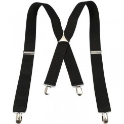 Bretelles de vêtement élastique ceinture pour femme/homme/couple accessoire Mode sangles de 3,5 cm large détachable (noir) - BIG