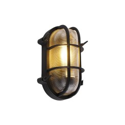 Applique et plafonnier Industriel / Vintage noir ovale IP44 - Noutica Qazqa Industriel / Vintage Luminaire exterieur IP44