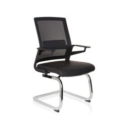 Chaise de conférence / chaise cantilever / chaise inventor v pro simili cuir noir hjh office
