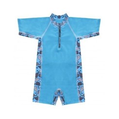 Combinaison anti uv bébé garçon Balinou bleu à motif baleine