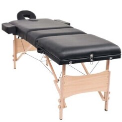 Icaverne - tables de massage distingué table de massage pliable et tabouret 10 cm d'épaisseur noir