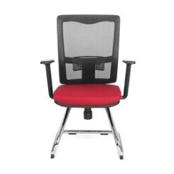 Chaise visiteur / chaise de conférence / chaise carlton pro v tissu noir / rouge hjh office
