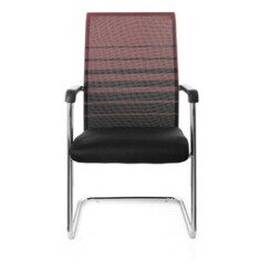 Chaise de conférénce / chaise visiteur / chaise falcone v tissu noir/rouge hjh office