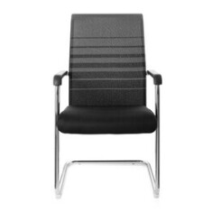 Chaise de conférénce / chaise visiteur / chaise falcone v tissu noir/gris hjh office