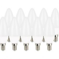 10 ampoules LED bougie E14 3 3W=25W Blanc chaud