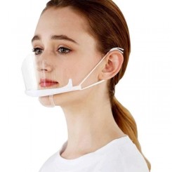 300pcs Visière de Protection Réutilisable, Masque Transparent Visage Anti-Salive Anti-buée Couvre Bouche et Nez Facial Protection
