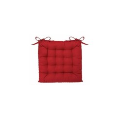 Ac-déco - Galette de chaise matelassée - 38 x 38 cm - Rouge