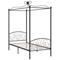 Icaverne - lits & cadres de lit splendide cadre de lit à baldaquin noir métal 100 x 200 cm
