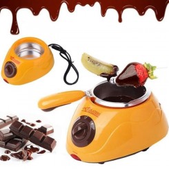 Électrique Fontaine de Chocolat Fondue Chanteur Chocolat Fondre Pot fondoir Machine avec des Moules-jaune