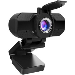 Abcrital - Webcam USB 1080p avec couvercle, webcam pour PC, ordinateur de bureau, ordinateur portable, webcam en streaming, microphone intégré,