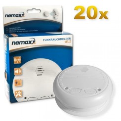 20x Nemaxx WL2 détecteur de fumée sans fil - de haute qualité réseaux couplés radio détecteur d'incendie - selon la norme DIN EN ...