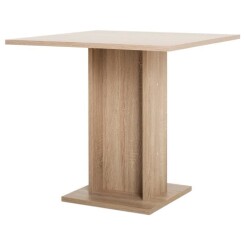 GUSTAVE Table à manger carrée de 2 à 4 personnes classique décor chêne - L 80 x l 80 cm