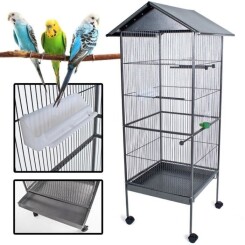 POILS & PLUMES OISEAU Cage à oiseau KUIKUI en métal - Hauteur 155 cm
