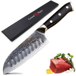 Couperet agrave viande Couteau Santoku 5 pouces VG10 Damas Japonais en acier inoxydable 67 couches japonais Damas Couteaux de[746]