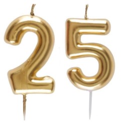 1 Pack bougie anniversaire 25 ans pour décoration gâteau anniversaire REF/6933