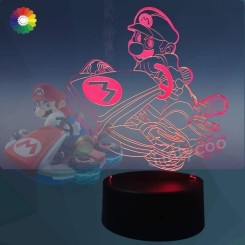 ,Veilleuse Super Mario Bros,USB Lampe de table LED 3D Multicolore Télécommande Lampe de chevet Décoration de maison Lampe Illusio662