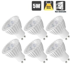 Lampes Ampoules Spot LED Culot GU10 5W 220V Blanc Chaud 3000K Non Dimmable pour Spot Encastrable et Rail Luminaire LED Spot ENUOTEK