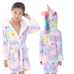 NOUVEAU Peignoir de Bain Licorne Fille Garçon Enfant Licorne Pyjama L
