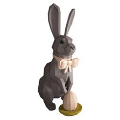 Article de décoration GENERIQUE 3d pâques arc lapin animal carte papier art sculpture modèle jouet home decor living