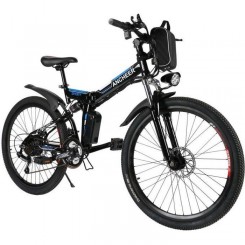 ANCHEER Vélo électrique pliable VTT/Velo de montagne 26 pouces - 7 vitesses Shimano - Noir EU