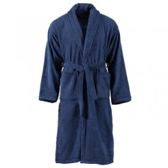 5501Luxueux Magnifique- Peignoir unisexe Terry 100 % Robe de Chambre Peignoir de Bain-Peignoir Unisexe homme femme en Coton Bleu mar