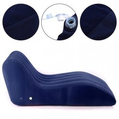 Atyhao canapé pneumatique Chaise longue gonflable en forme de S canapé-lit d'air pour le camping intérieur ou extérieur (bleu)