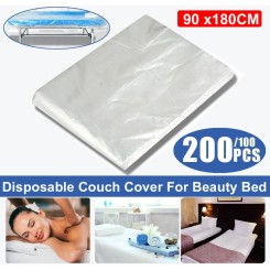 100PCS 90x180CM lit jetable couverture de coussin de canapé en plastique Massage SPA Salon Table feuille