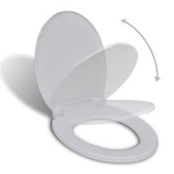 #36081 Rehausseur WC à fermeture Abattant WC - Siège de Toilette Siège WC en douceur Blanc Ovale Meuble©