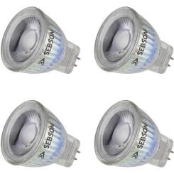 4 pcs Ampoule LED GU4 / MR11 3W (remplace 20W), 220lm, 36°, Blanc chaud, 12V DC [Classe énergétique A+]