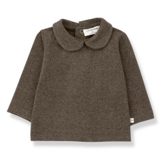 1+ in the family - Blouse Col Claudine Angelica - Fille - Gris taupe