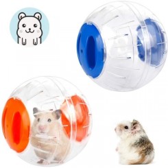2 Pcs Boule d'Exercice de Hamster Balle de Hamster 2 Couleur Ballon de Jouet de Gerbille Plastique Petit Balle Portatif pour Courir