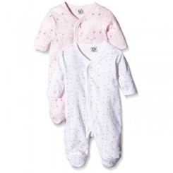 Care  Pyjama Bébé fille (lot de 2) - Rose/Blanc (Old Rose 556) - 0-3 mois/50 cm - 4136-556
