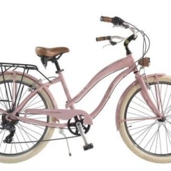 Vélo Cruiser Femme - Via Veneto By Canellini Alluminium Rose - Bicyclette Ville Retro Vintage
