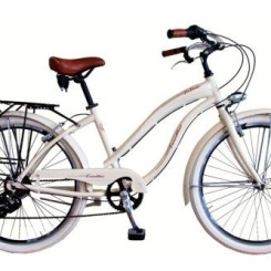 Vélo Cruiser Femme - Via Veneto By Canellini Alluminium Beige - Bicyclette Ville Retro Vintage