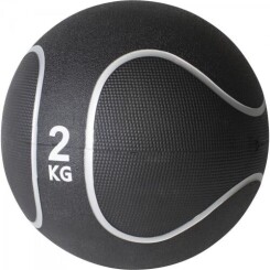 Gorilla Sports - Médecine ball style noir/gris de 2 KG diamètre 23cm