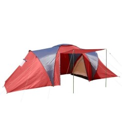 Tente de camping Loksa, 6 personnes, bivouac / igloo, tente pour festival ~ rouge