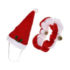 1 Ensemble de chiens décor à col de chat chien décoratif chapeau de dressing de Noël costume - ensemble vetement - accessoire