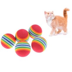 10 pcs Colorful Ball Jouets Doux Mousse Arc-en-Animal Jouets Petites Boules Pet Jouet Balle en Mousse Souple pour Chat Arc-en-Ciel