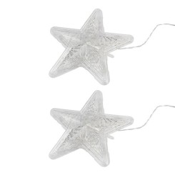 2 pièces LED étoile lumière rougeoyante 3D en plastique suspendus parure de Noël arbre décoration  CIMIER - POINTE DE SAPIN