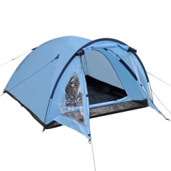 vidaXL Tente de Camping pour 3 personnes Bleu/Vert/Jaune Couche Imperméable Portable