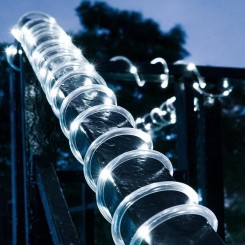 12M Solaire Ruban Lumineux ,100 LED Guirlande lumineuse de Corde Imperméable Extérieur Tube Rope Guirlande Lumineuse pour Noël Jardin cour Chemin