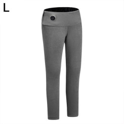 1 paire de pantalon chauffant intelligent pour femme hiver nouveau pantalon chauffant USB  L gris