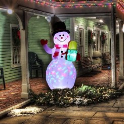 1.5m Bonhomme de Neige Gonflable avec Lumière LED- Décoration de Noël à Figurine Géante Lumière IP44 étanche- décoration de Noël