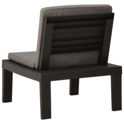 (315847) Chaise de salon de jardin avec coussin Plastique Gris SWT