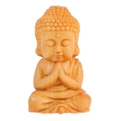 1pc bois buddha statue temple de souvenirs durable salon de bouddha sculpture statue - statuette objet de decoration - bibelot