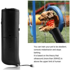 3 en 1 dispositif de dressage de répulsif de train de chien anti-aboiement à ultrasons portable CD-100, noir