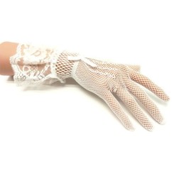 DAMILY® Gants de mariage gants mariée femme court gants fête soirée de mariage gant en satin fantaisie pour